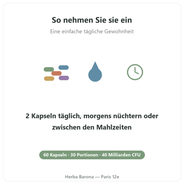 Greenwhey Probiotika & Präbiotika 60 Kapseln Anwendung Paris Herba Barona