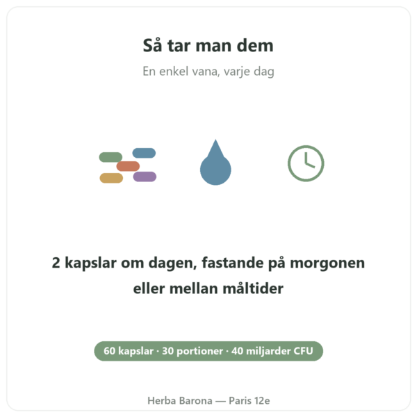 Greenwhey Probiotika & Prebiotika 60 kapslar användning Paris Herba Barona