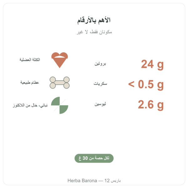 بروتين نباتي عضوي Nutripure بدون نكهة 750 غ الفوائد والأرقام Paris Herba Barona