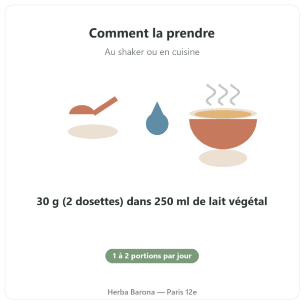 Protéine Végétale Bio Nutripure neutre 750 g mode d'emploi Paris Herba Barona