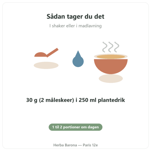 Økologisk Planteprotein Nutripure neutral 750 g brugsanvisning Paris Herba Barona
