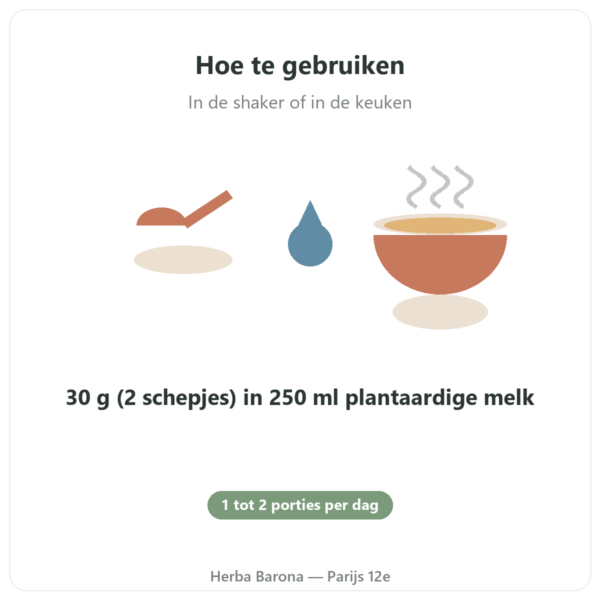 Biologisch Plantaardig Eiwit Nutripure neutraal 750 g gebruiksaanwijzing Paris Herba Barona