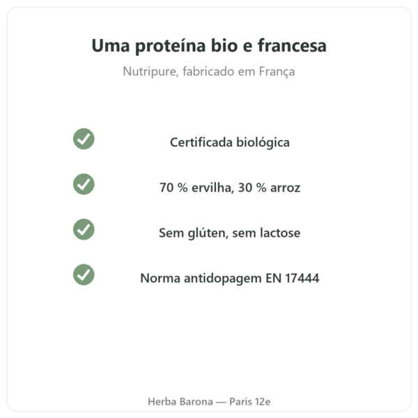 Proteína Vegetal Bio Nutripure neutra 750 g qualidade Paris Herba Barona