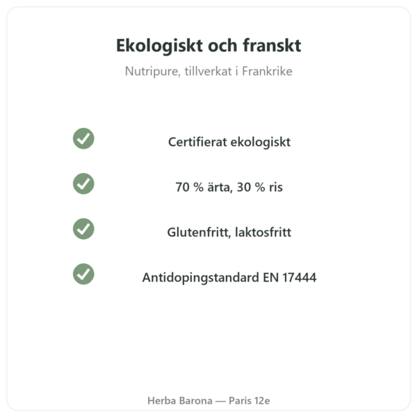 Ekologiskt Växtprotein Nutripure neutral 750 g kvalitet Paris Herba Barona