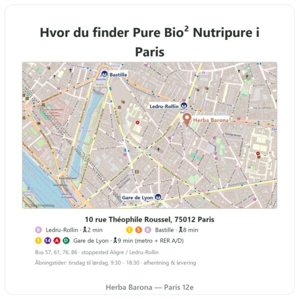 Hvor man finder Pure Bio² Probiotika Nutripure 60 kapsler - Herba Barona Paris