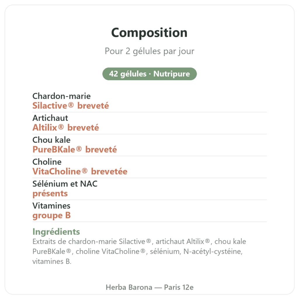 Pure Detox 42 gélules Nutripure composition Paris Herba Barona