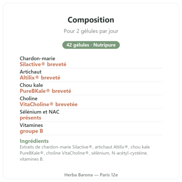 Pure Detox 42 gélules Nutripure composition Paris Herba Barona