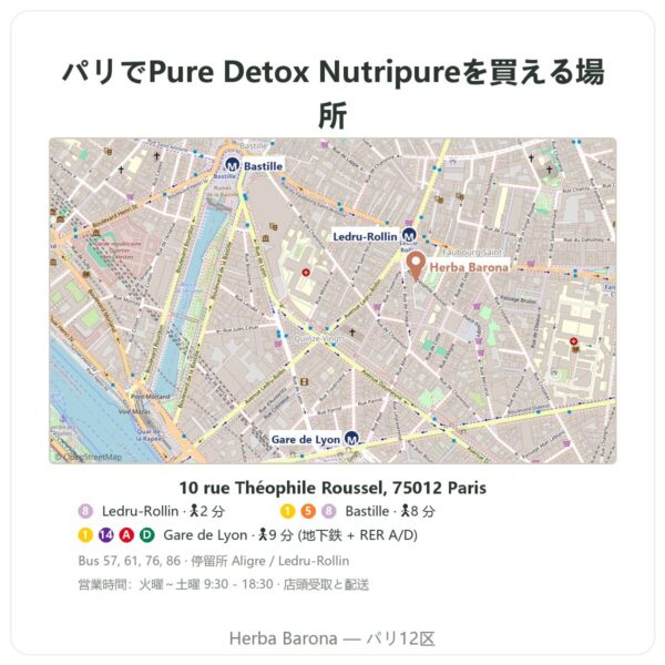 取扱店 Pure Detox Nutripure – 42カプセル - Herba Barona Paris