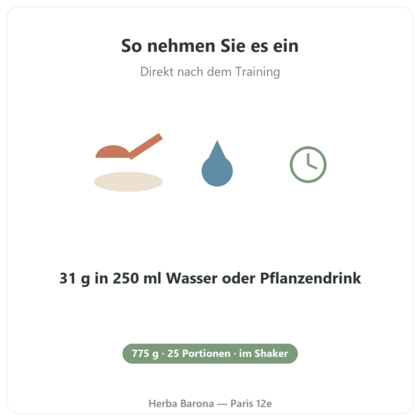 Pure Recovery Nutripure – neutral – 775 g Anwendung Paris Herba Barona
