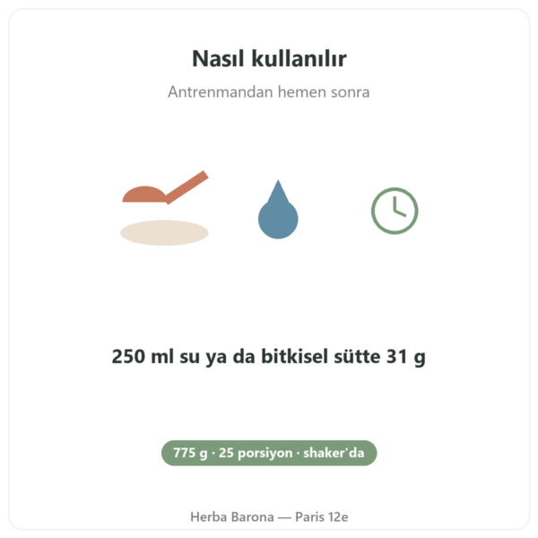 Pure Recovery Nutripure – nötr aroma – 775 g kullanım Paris Herba Barona