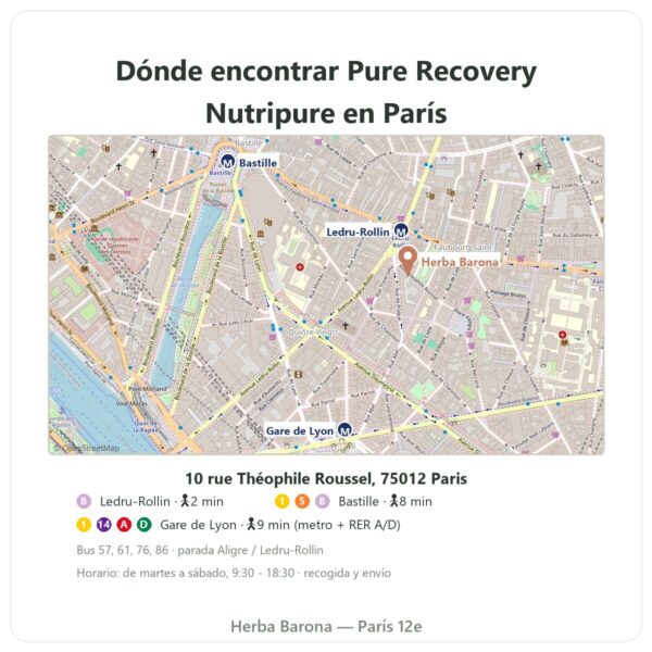 Dónde encontrar Pure Recovery Nutripure – neutro – 775 g - Herba Barona Paris