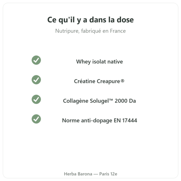 Pure Recovery neutre Nutripure 775 g qualité Paris Herba Barona