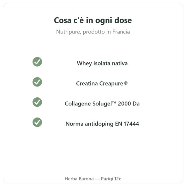 Pure Recovery Nutripure – neutro – 775 g qualità Paris Herba Barona
