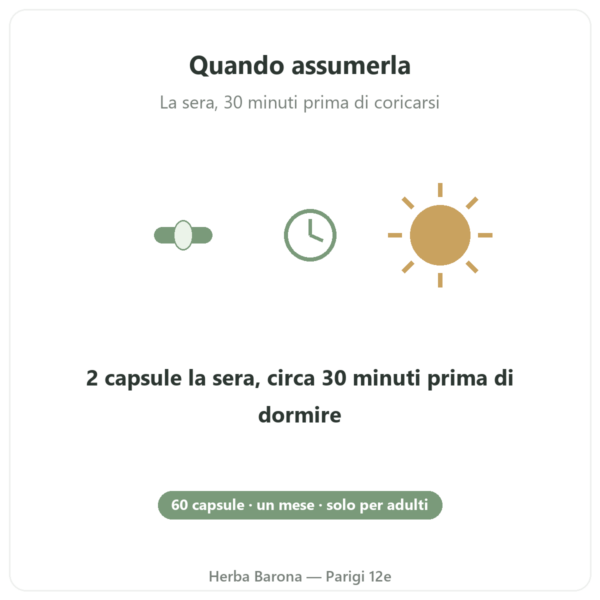 Pure Sommeil Nutripure 60 capsule modo d'uso Paris Herba Barona