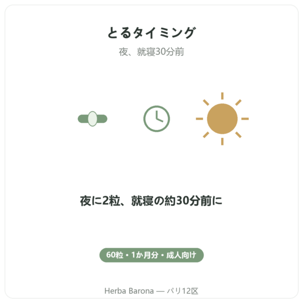 Pure Sommeil Nutripure – 60カプセル 使い方 Paris Herba Barona