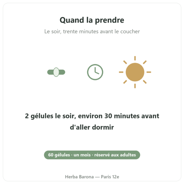 Pure Sommeil 60 gélules Nutripure mode d'emploi Paris Herba Barona