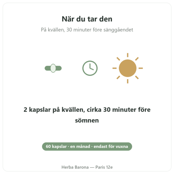 Pure Sommeil Nutripure 60 kapslar användning Paris Herba Barona