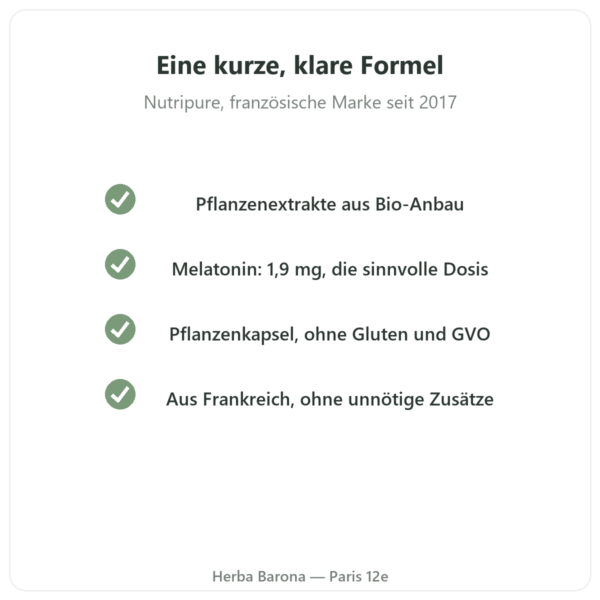Pure Sommeil Nutripure 60 Kapseln Qualität Paris Herba Barona