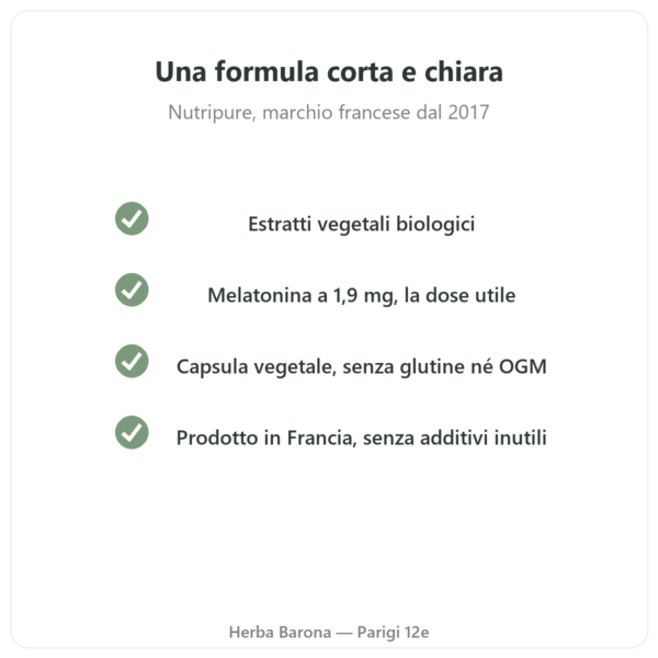 Pure Sommeil Nutripure 60 capsule qualità Paris Herba Barona