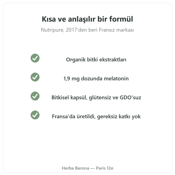 Pure Sommeil Nutripure – 60 kapsül kalite Paris Herba Barona