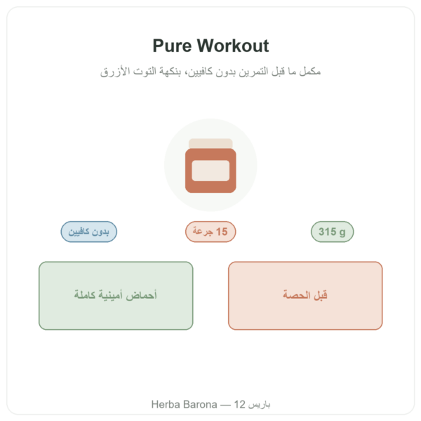 Pure Workout Nutripure – توت أزرق – 315 غ تقديم Paris Herba Barona
