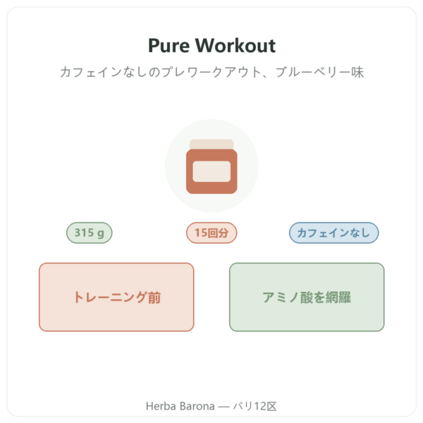 Pure Workout Nutripure – ブルーベリー – 315 g 商品紹介 Paris Herba Barona