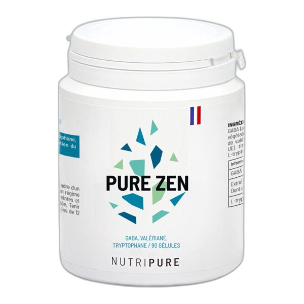 Pure Zen Nutripure GABA 500 mg valériane L-tryptophane 90 gélules Paris Herba Barona
