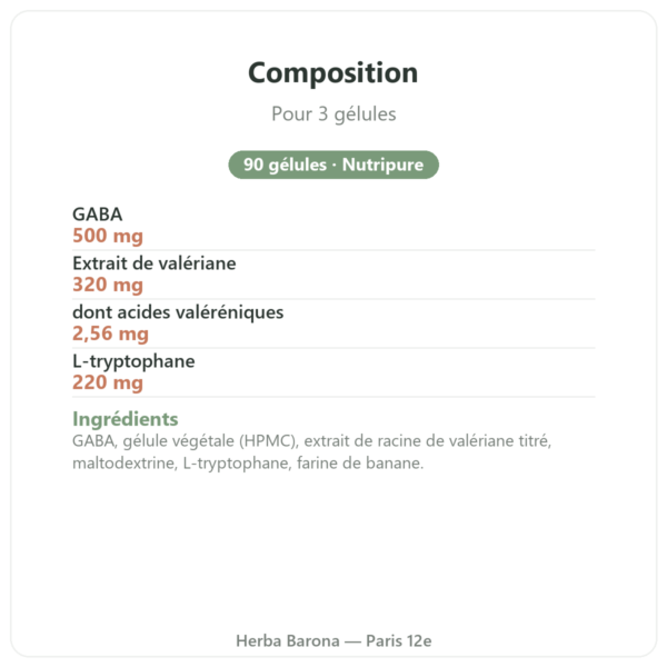 Pure Zen Nutripure 90 gélules composition Paris Herba Barona
