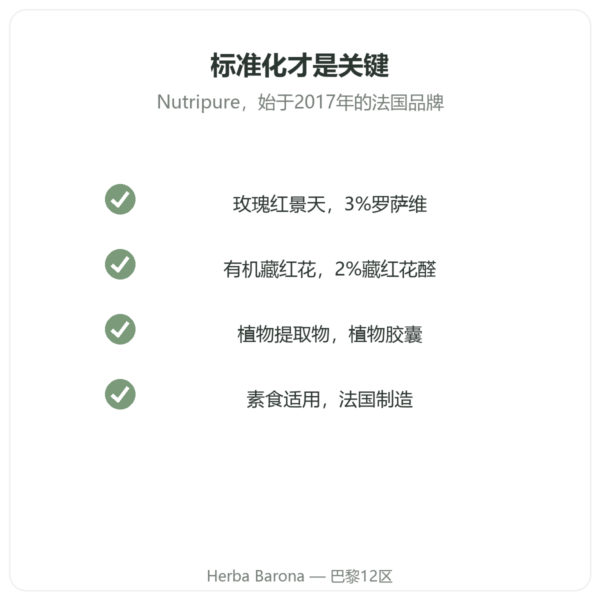 Nutripure 玫瑰红景天藏红花 60粒胶囊 品质 Paris Herba Barona