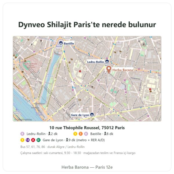 Nerede bulunur Saf Shilajit – Dynveo – fulvik asit – 60 kapsül - Herba Barona Paris