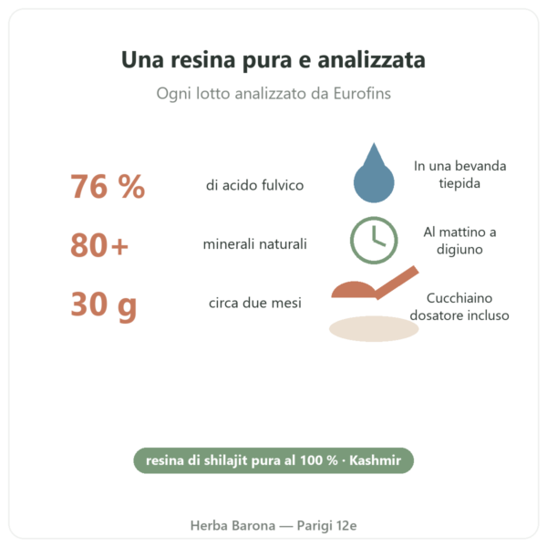 Shilajit Feel Pure benefici e dati Paris Herba Barona