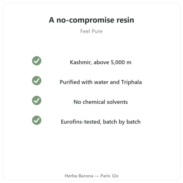 Feel Pure shilajit quality Paris Herba Barona