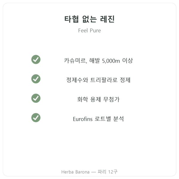 Feel Pure 시라짓 품질 Paris Herba Barona