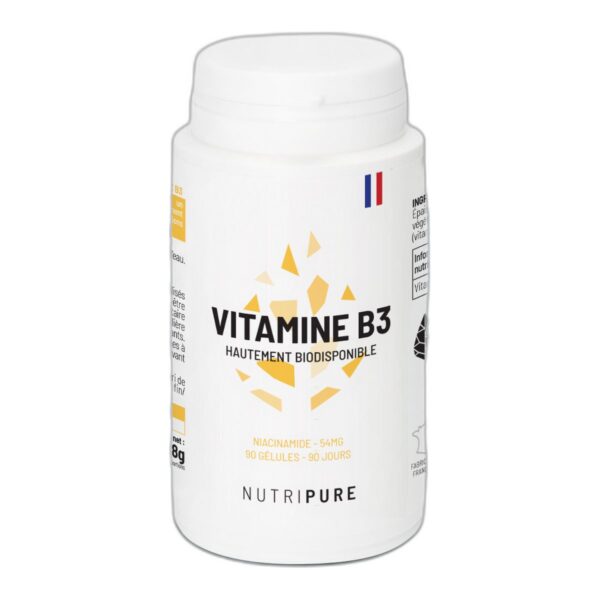 Vitamine B3 niacinamide Nutripure 54 mg pilulier 90 gélules Paris Herba Barona