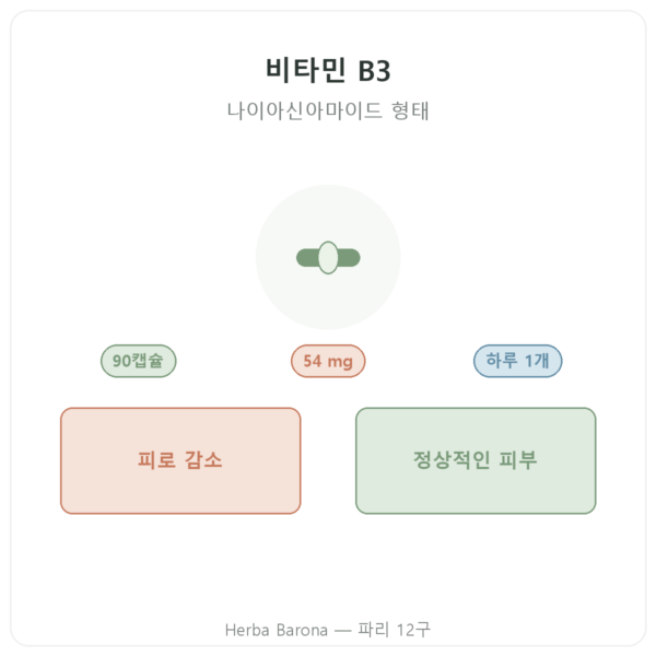 Nutripure 비타민 B3(나이아신아마이드) 90캡슐 제품 소개 Paris Herba Barona
