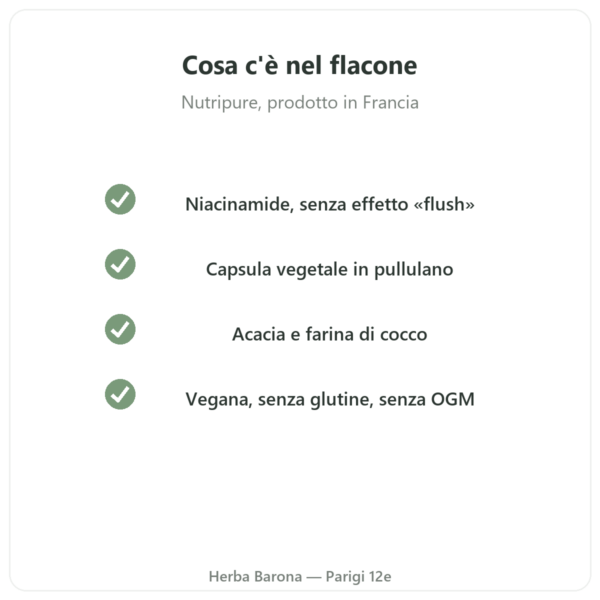 Vitamina B3 (niacinamide) Nutripure 90 capsule qualità Paris Herba Barona
