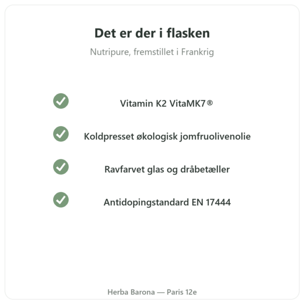 Vitamin D3 + K2-MK7 3000 IE Nutripure 20 ml kvalitet Paris Herba Barona