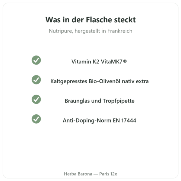 Vitamin D3 + K2-MK7 3000 IE Nutripure 20 ml Qualität Paris Herba Barona