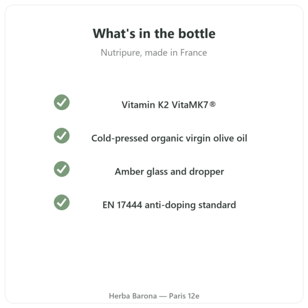 Vitamin D3 + K2-MK7 3000 IU Nutripure 20 ml quality Paris Herba Barona