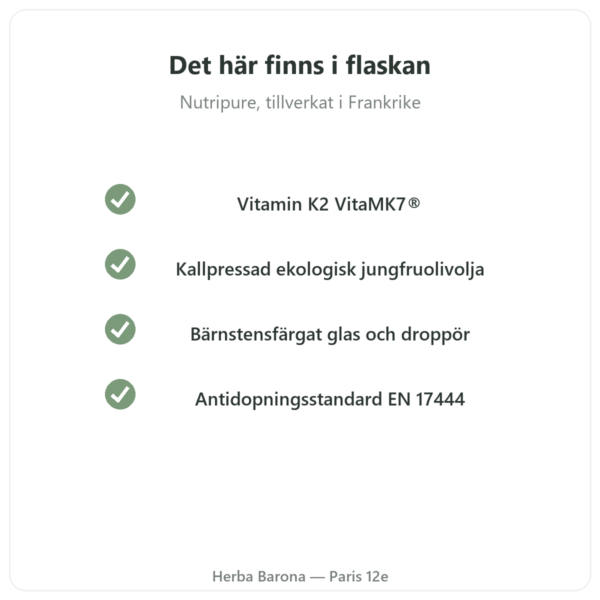 Vitamin D3 + K2-MK7 3000 IE Nutripure 20 ml kvalitet Paris Herba Barona