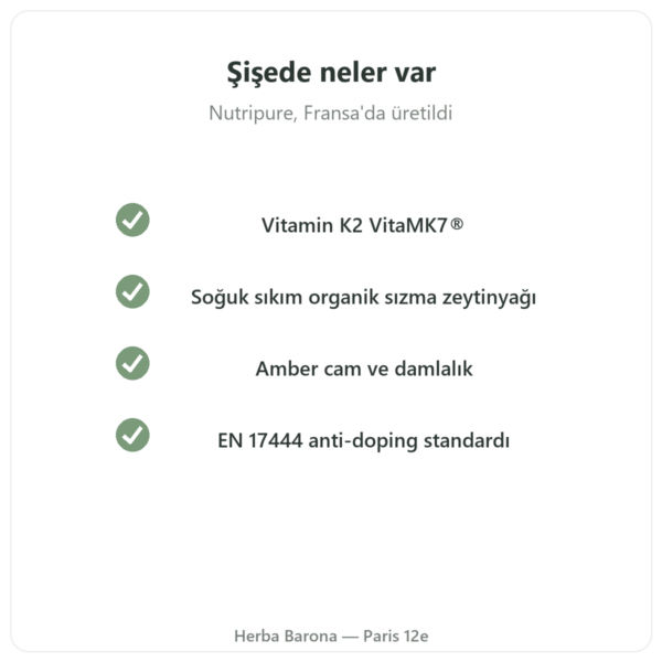 Vitamin D3 + K2-MK7 3000 IU Nutripure 20 ml kalite Paris Herba Barona