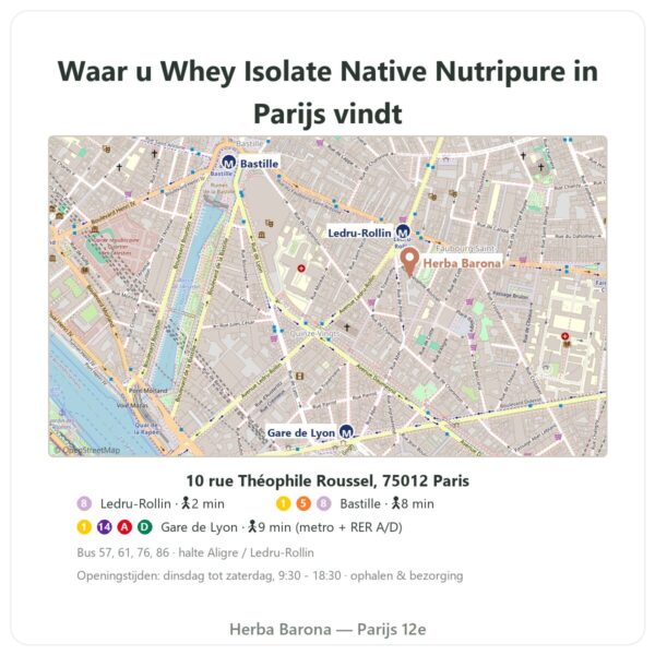 Waar te vinden Whey Isolate Native Nutripure 750 g - Herba Barona Paris