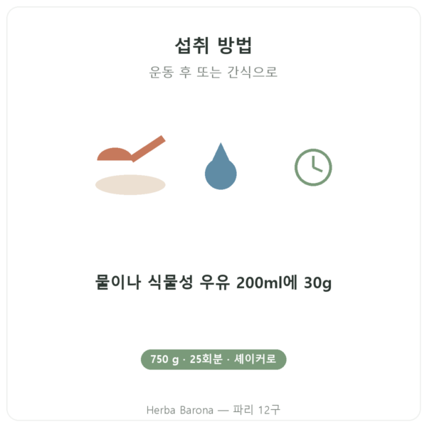 웨이 아이솔레이트 헤이즐넛 Nutripure – 750g 사용법 Paris Herba Barona