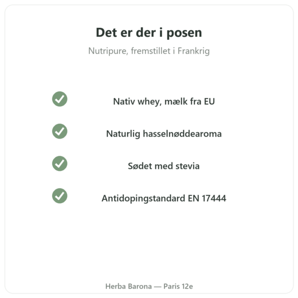 Whey Isolate Hasselnød Nutripure – 750 g kvalitet Paris Herba Barona