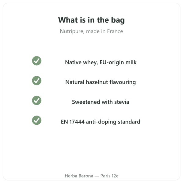 Whey Isolate Hazelnut Nutripure – 750 g quality Paris Herba Barona