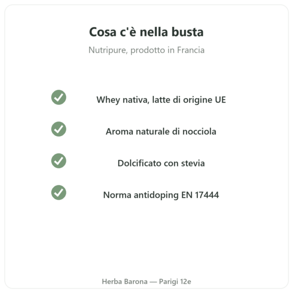 Whey Isolate Nocciola Nutripure – 750 g qualità Paris Herba Barona