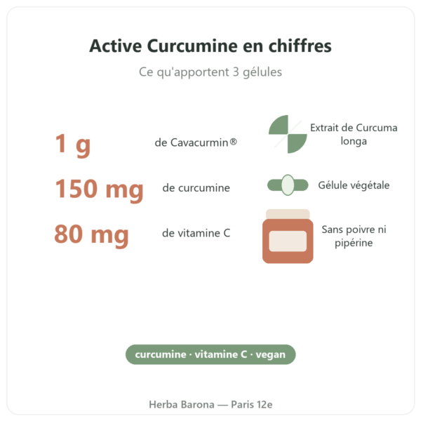 Active Curcumine Nutripure 90 gélules chiffres clés Paris Herba Barona