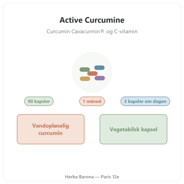 Active Curcumine Nutripure 90 kapsler præsentation Paris Herba Barona