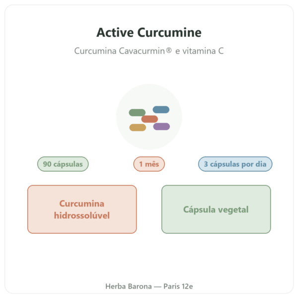 Active Curcumine Nutripure 90 cápsulas apresentação Paris Herba Barona