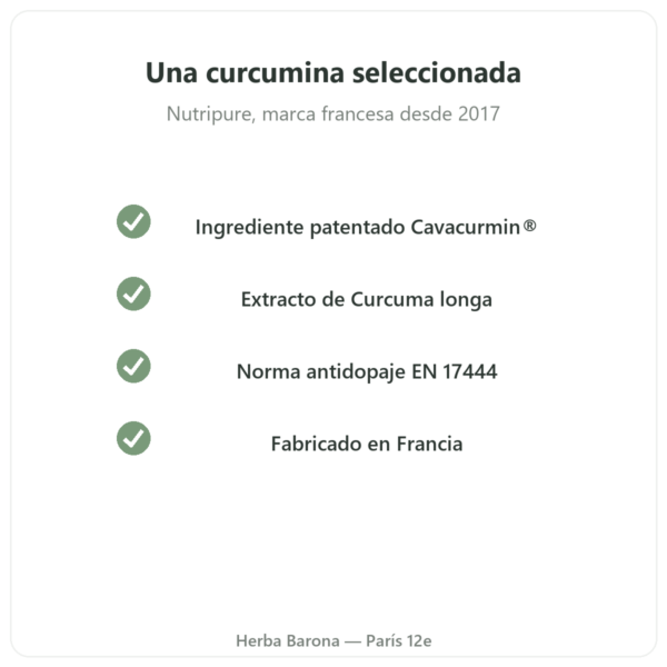 Active Curcumine Nutripure 90 cápsulas calidad Paris Herba Barona